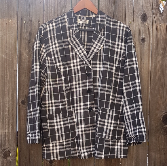 Cotton Summer Plaid Jacket - Picture 1 of 5